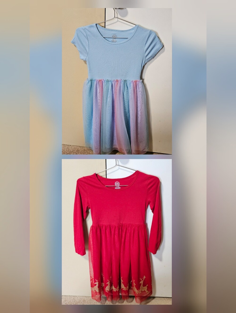 Girl's Wonder Nation Y2K Cute Pretty Dresses Set of 2 - Size L Large (10-12)
